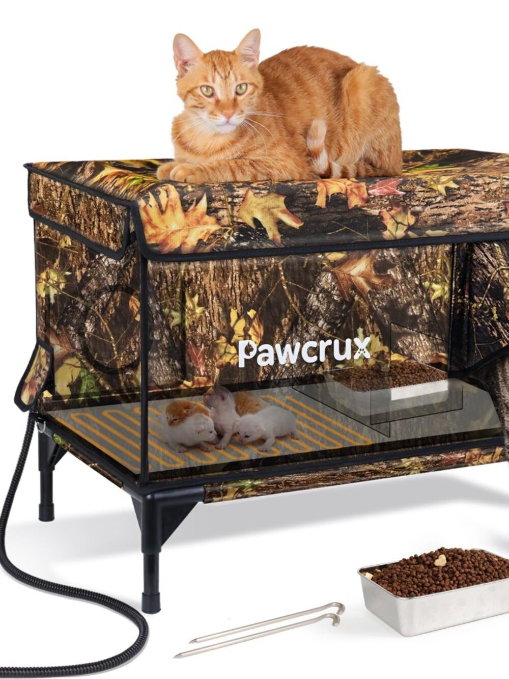 Heated Outdoor Cat House Insulated Elevated Shelter